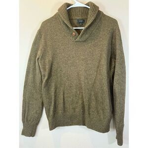 J.Crew Men's Shawl Collar Merino Wool Blend Hunter Green Sweater Medium